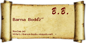 Barna Bodó névjegykártya