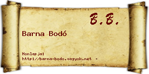 Barna Bodó névjegykártya
